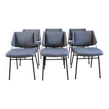 Série de 6 chaises modernistes vintage Raphael Raffel, 1950