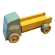 Yellow/grey wooden flatbed truck, vintage toy