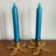 Pair of vintage brass candle holders