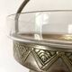 Art Deco fruit bowl in silver-plated metal and chiseled glass