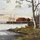 Painting: oil on canvas - seaside landscape