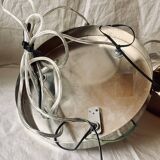 Space Age waterfall pendant light with 3 globes in chrome metal