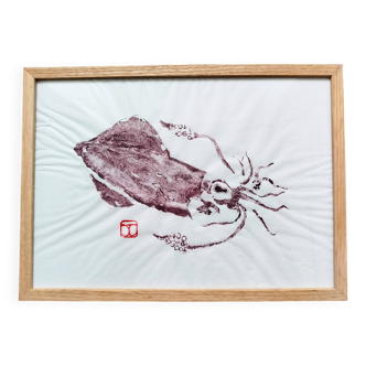 Gyotaku of a small squid
