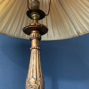 Antique lamp in gilded carved wood, tripod, Napoleon III, 19th century