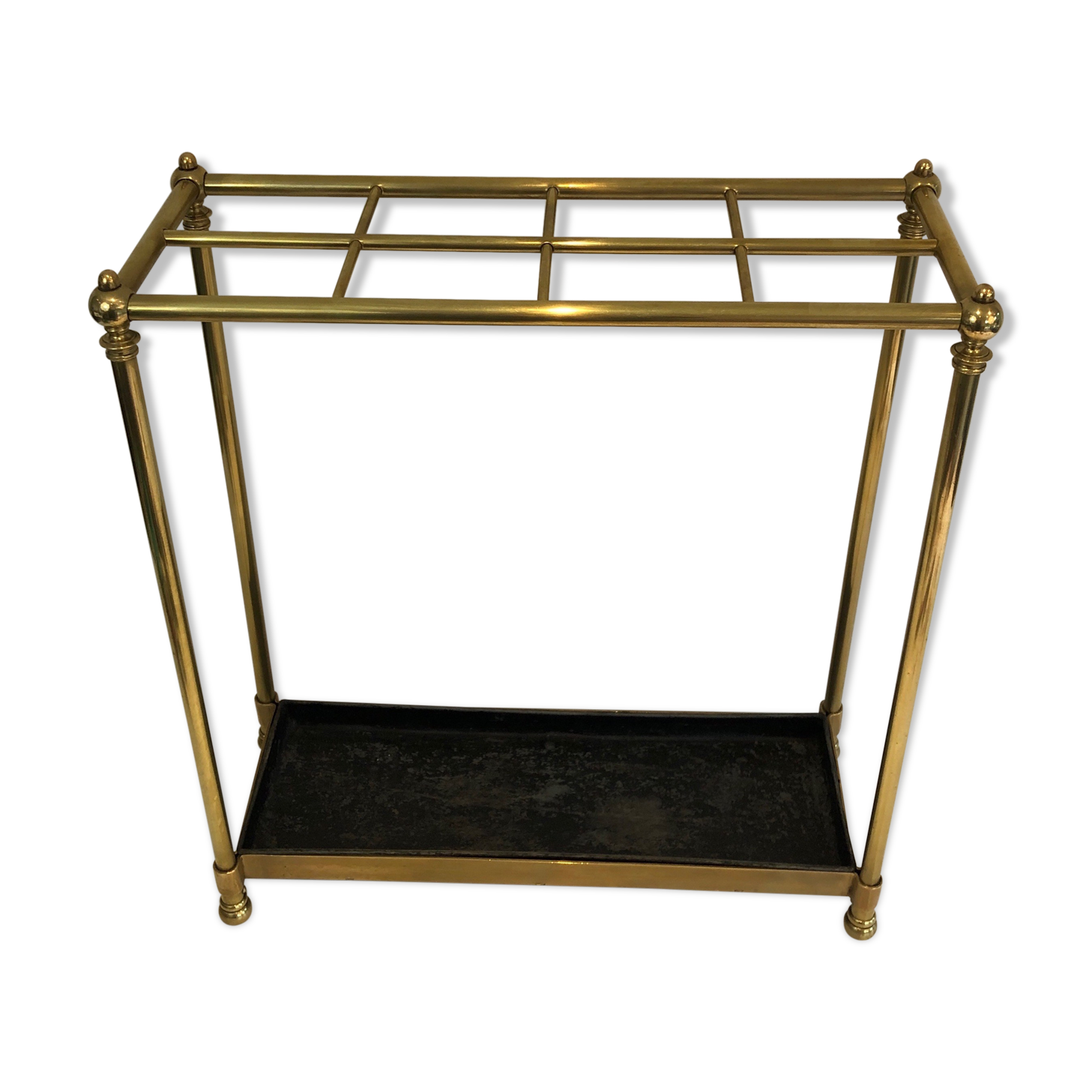 Rectangular umbrella holder in brass and cast iron. french work. around 1900