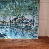 Hst ancienne huile sur toile, peinture signée, tableau