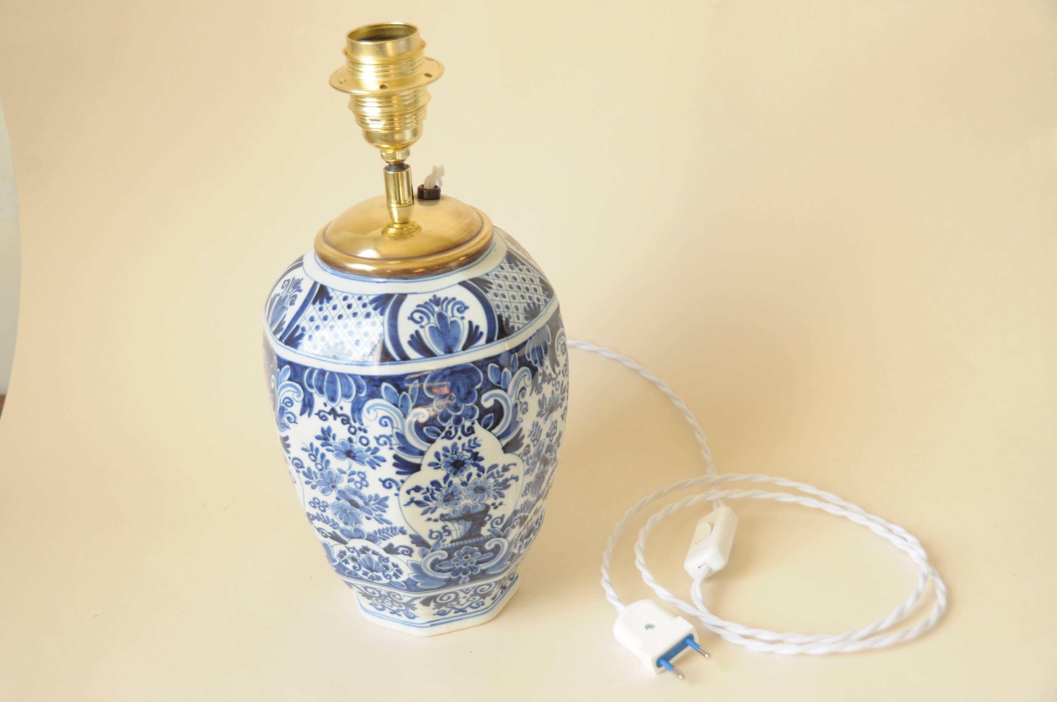 Boch Keramis Ceramic Table Lamp - Delft Style Earthenware Table Lamp