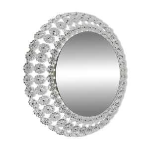 Miroir illuminé en verre - floral