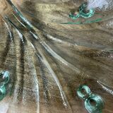 Tinted glass “leaf” dish