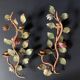Pair of painted sheet metal flower sconces, Italian, 1960