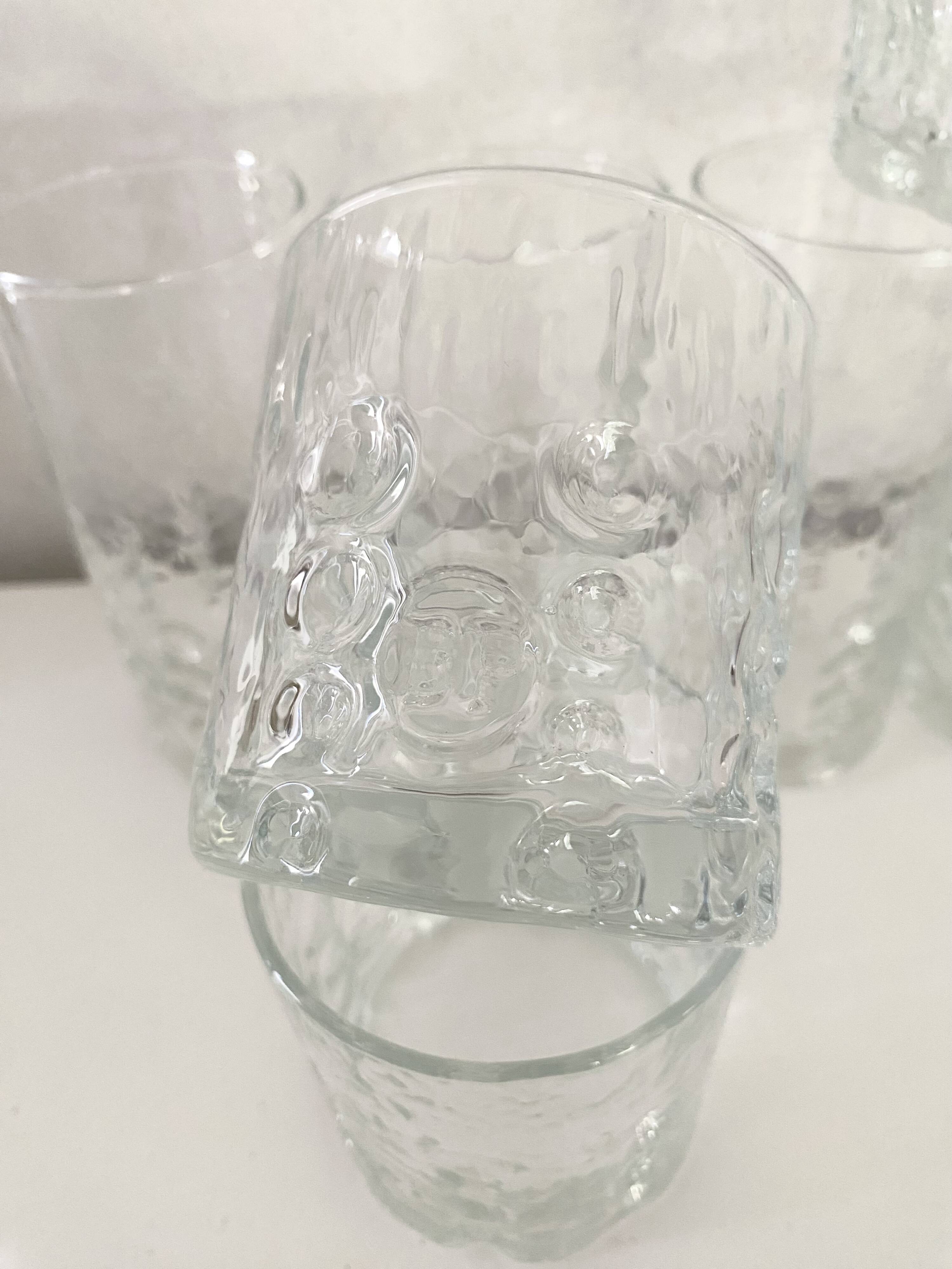 Set verres reliefs BP années 70
