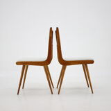 1960s Set of Six Rare Oak Dining Chairs, Czechoslovakia