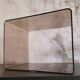 Rectangular piece of furniture or coffee table in smoked plexiglass by Michel Dumas.