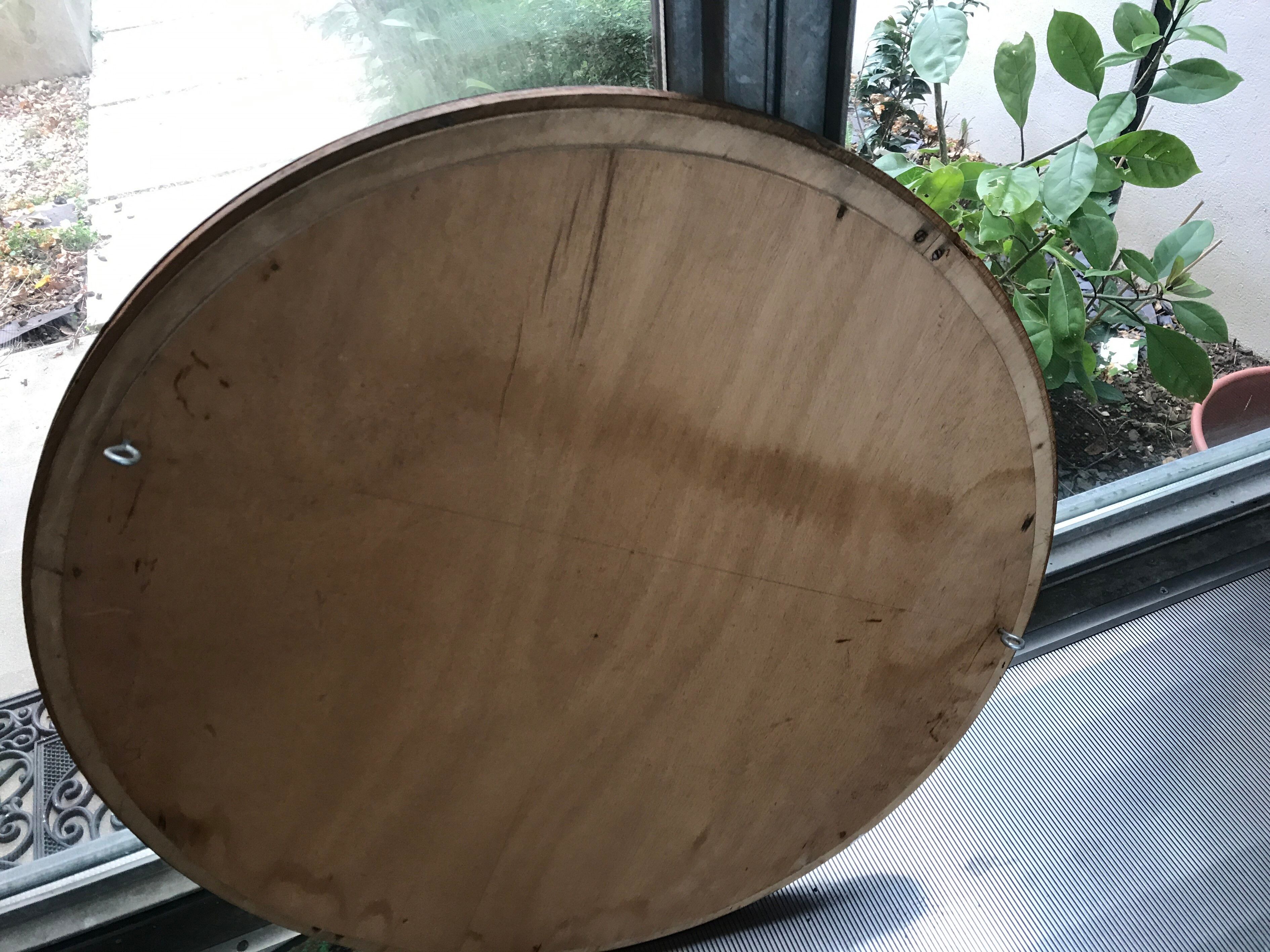 Miroir rond en laiton acier doré 66 x 66 cm