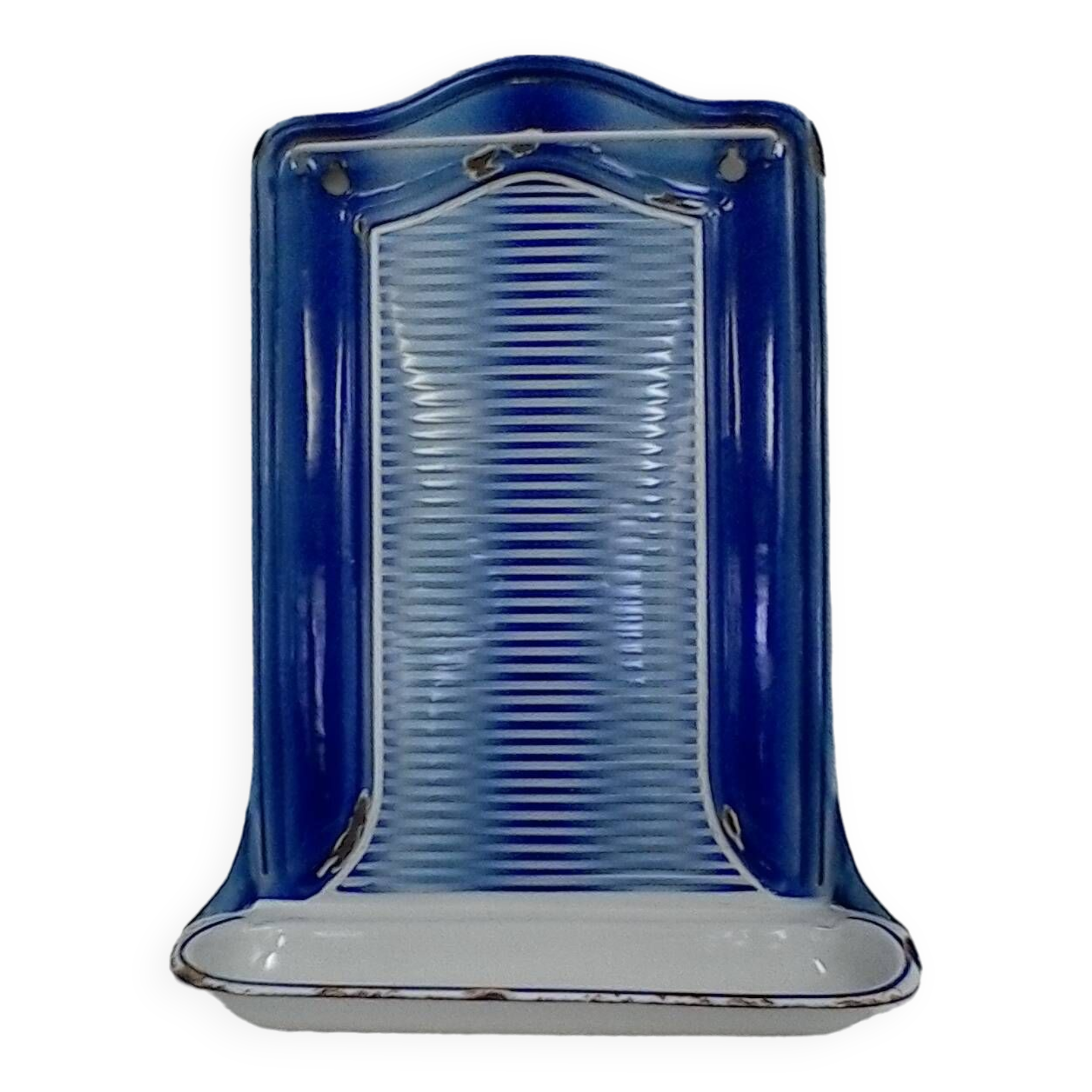 Kitchen utensil holder, enamel, vintage.