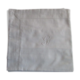 Old pillow taie in monogrammed cotton