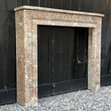 Louis XVI style fireplace in grey Ardennes marble, circa 1900.