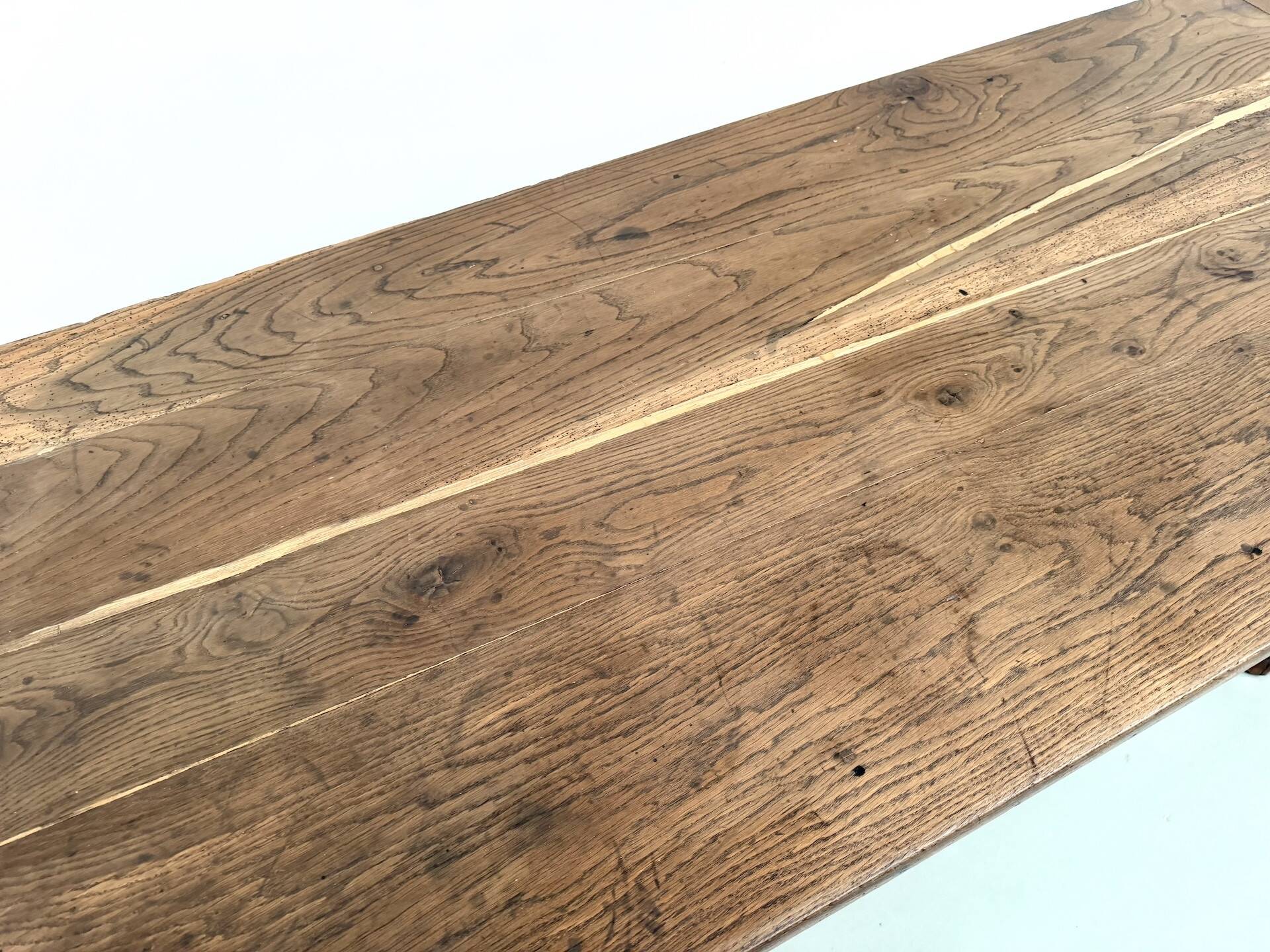 Farmhouse table, solid oak, 20th century.