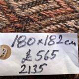 Large Vintage Turkish Kilim Rug 180x182 cm Wool Kelim, Square