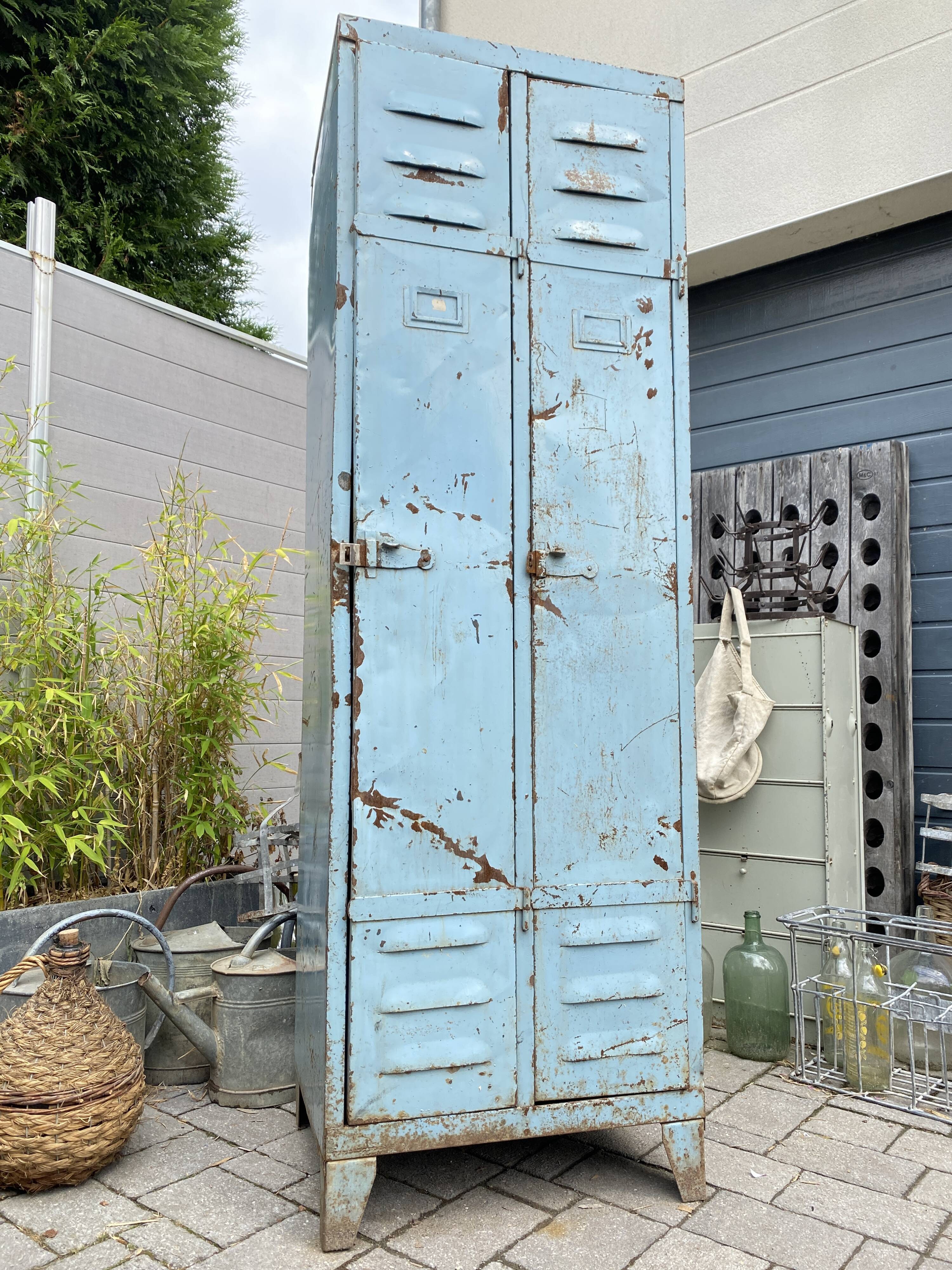 Vintage metal industrial wardrobe