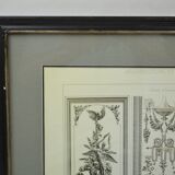 Room framed under glass "architecture and sculpture Louis XVI"