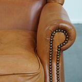 Wingback Chair Made of Cowhide Leather