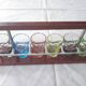 Art Deco coloured glass liqueur servant
