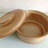 Beige stoneware vegetable dish by Grès de France 1970