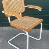Cesca model B64 chair with armrests in white Design