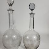 Service 9 wine glasses and 2 decanters in Baccarat crystal Nancy model
