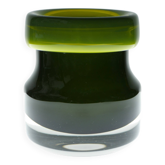 Mid-century modern Scandinavian design, a Green "Oxid" glass vase, Åseda