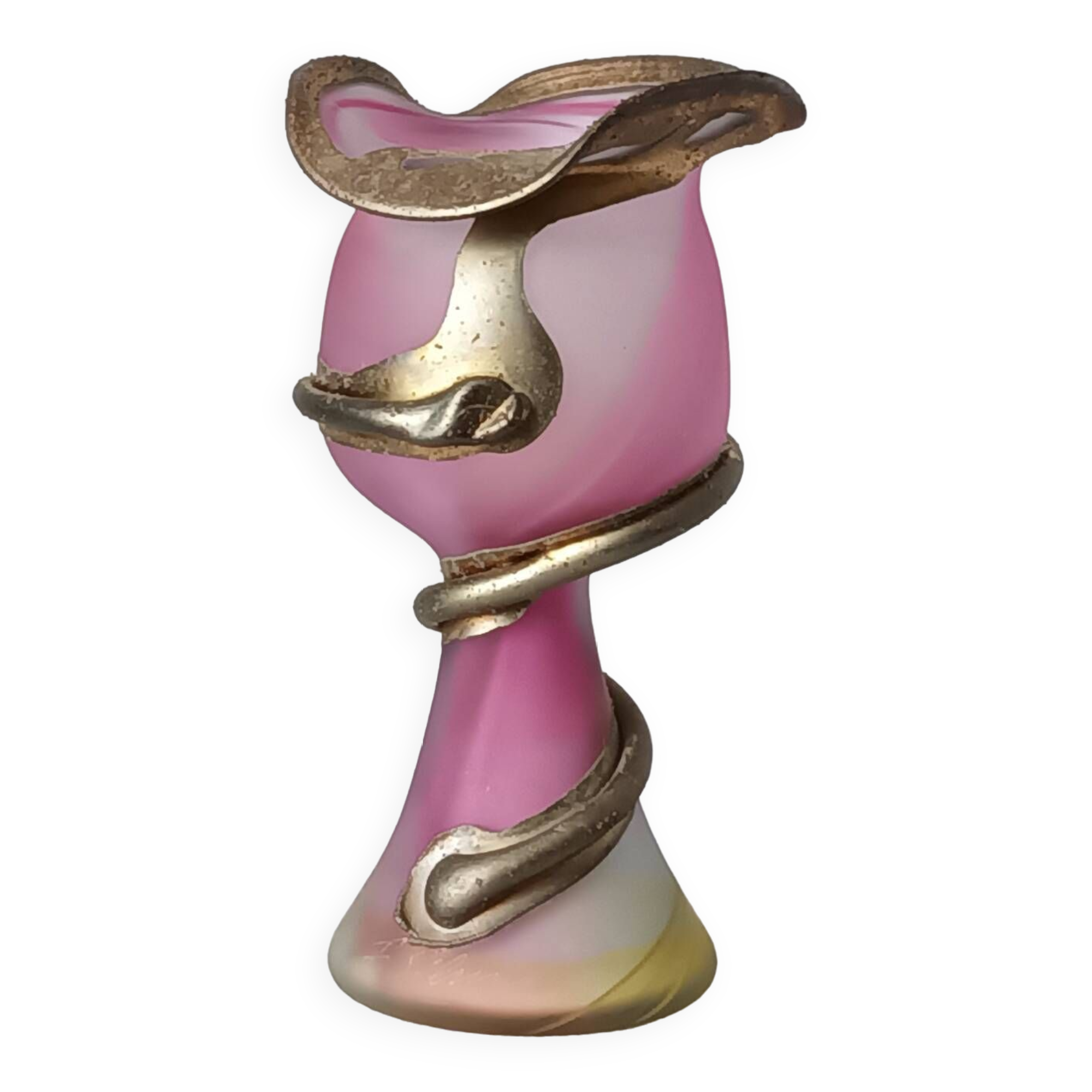 20th-century glass paste vase signed