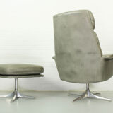 Sedia Swivel Highback Chair with matching ottoman by Horst Brüning for Cor, 1960s – Grey Leather