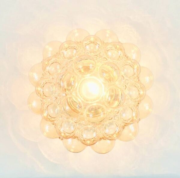 Plafonnier en verre bulle des années 1970 par Helena Tynell pour Limburg.