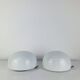 Pair of opaline ball wall lights, half-spheres, 1960s, vintage