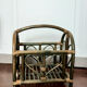 Indonesian magazine holders made of bamboo and vintage green rattan