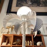 Palm lamppost in opaline and white metal