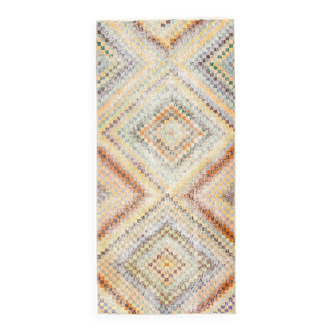 2x5 Turkish Multicolor Vintage Kitchen Runner Rug, 71x154Cm
