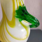Vase en verre jaune et vert