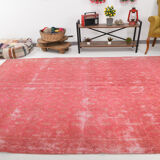 Distressed red turkish vintage rug 303x209 cm