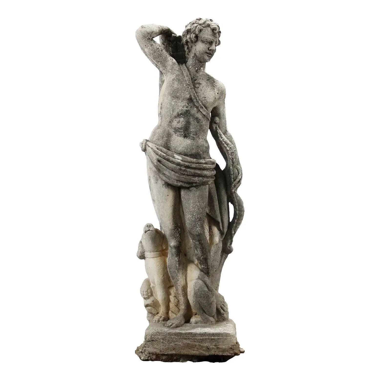 Ancient garden sculpture in terracotta Apollo Italy 20th Century