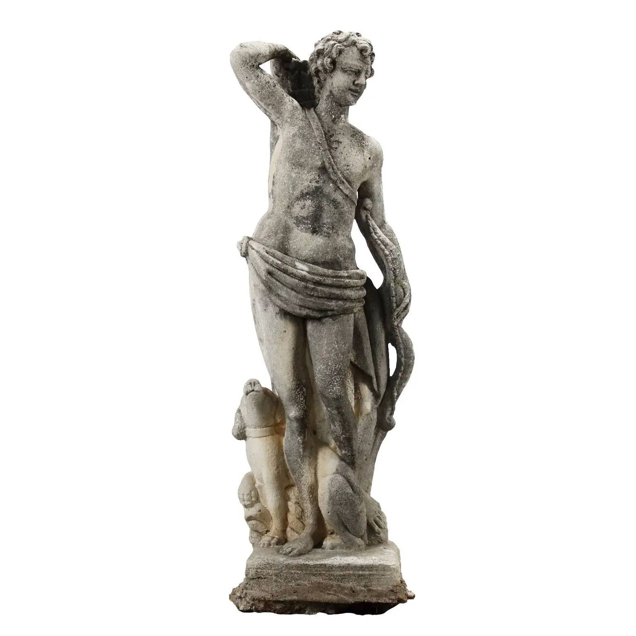 Ancient garden sculpture in terracotta Apollo Italy 20th Century