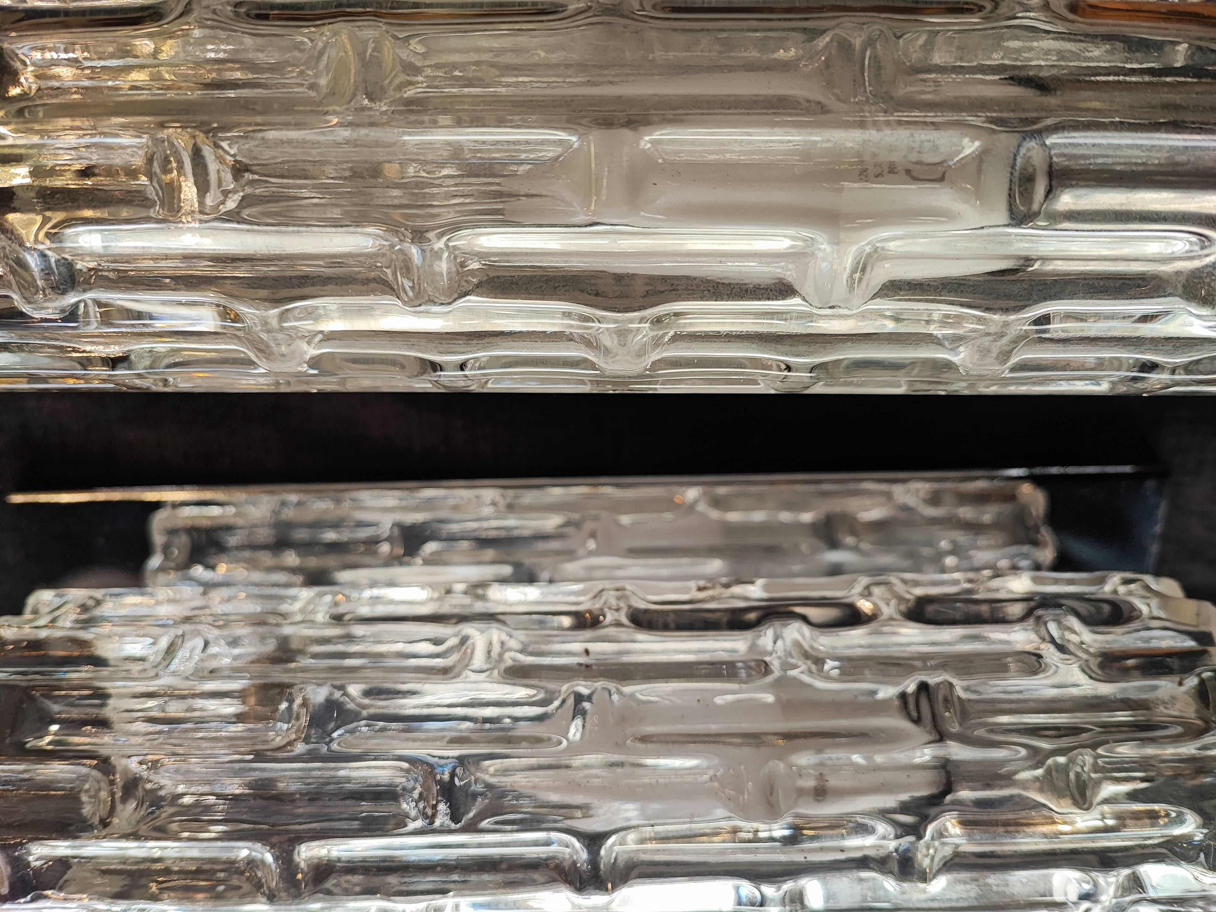 Pair of murano wall lamps, Toni Zuccheri for Venini, Tronchi, 25 cm