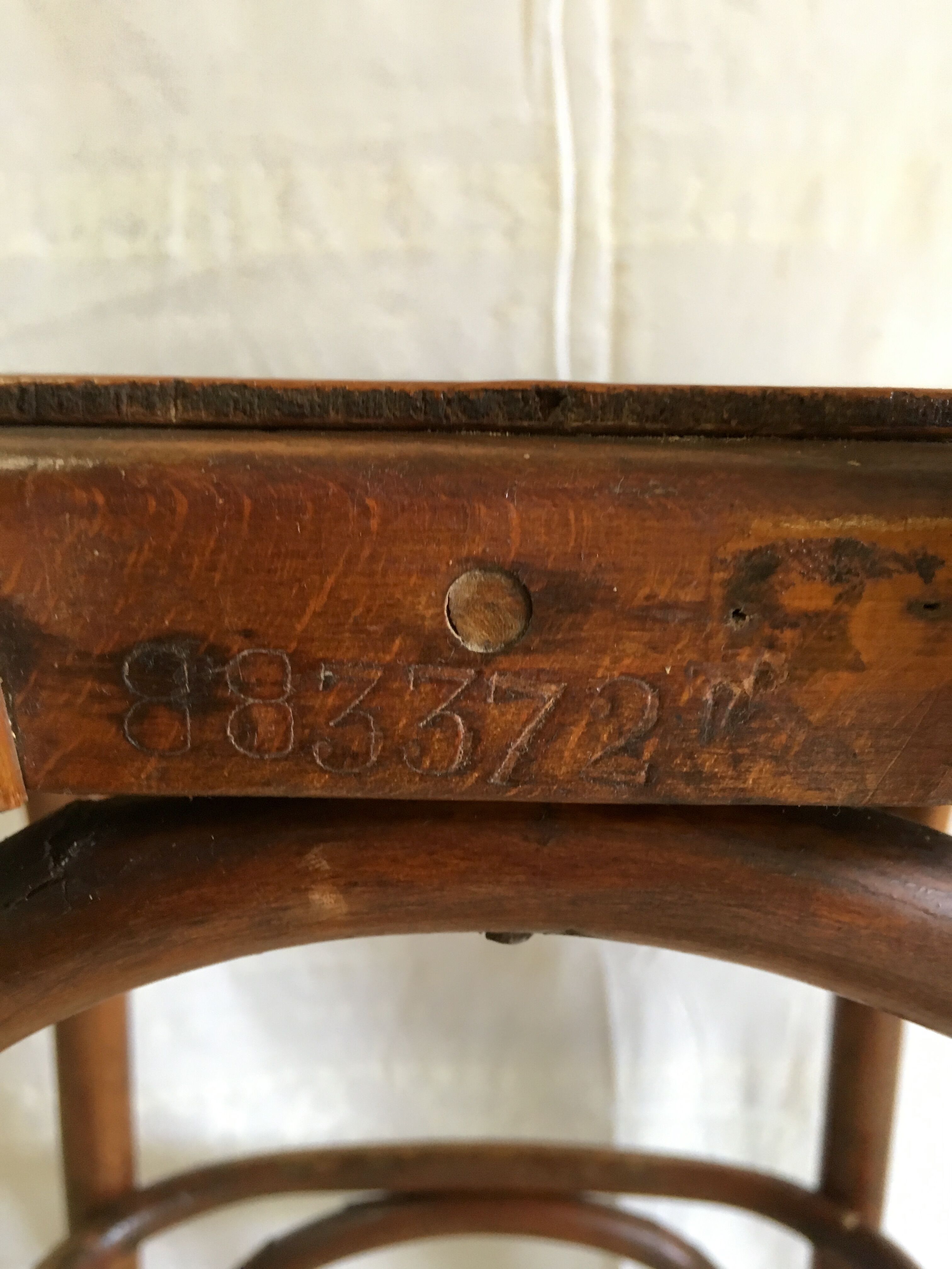 Fischel curved wooden countertop chair - mid. 20th