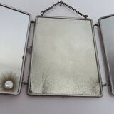 Triptych barber mirror with chain with clasp 1930s 40s