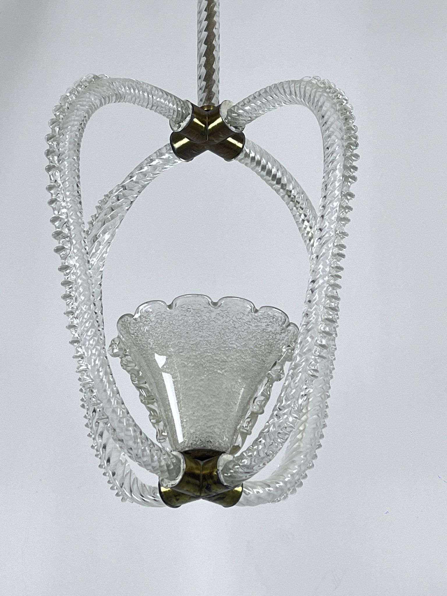 Ercole Barovier Murano glass pendant lamp Italy 1930s