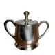 Two small silver-plated metal tea service pots from the 20th century.