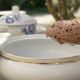 Antique white porcelain soup tureen with gilding B.H.V. Paris