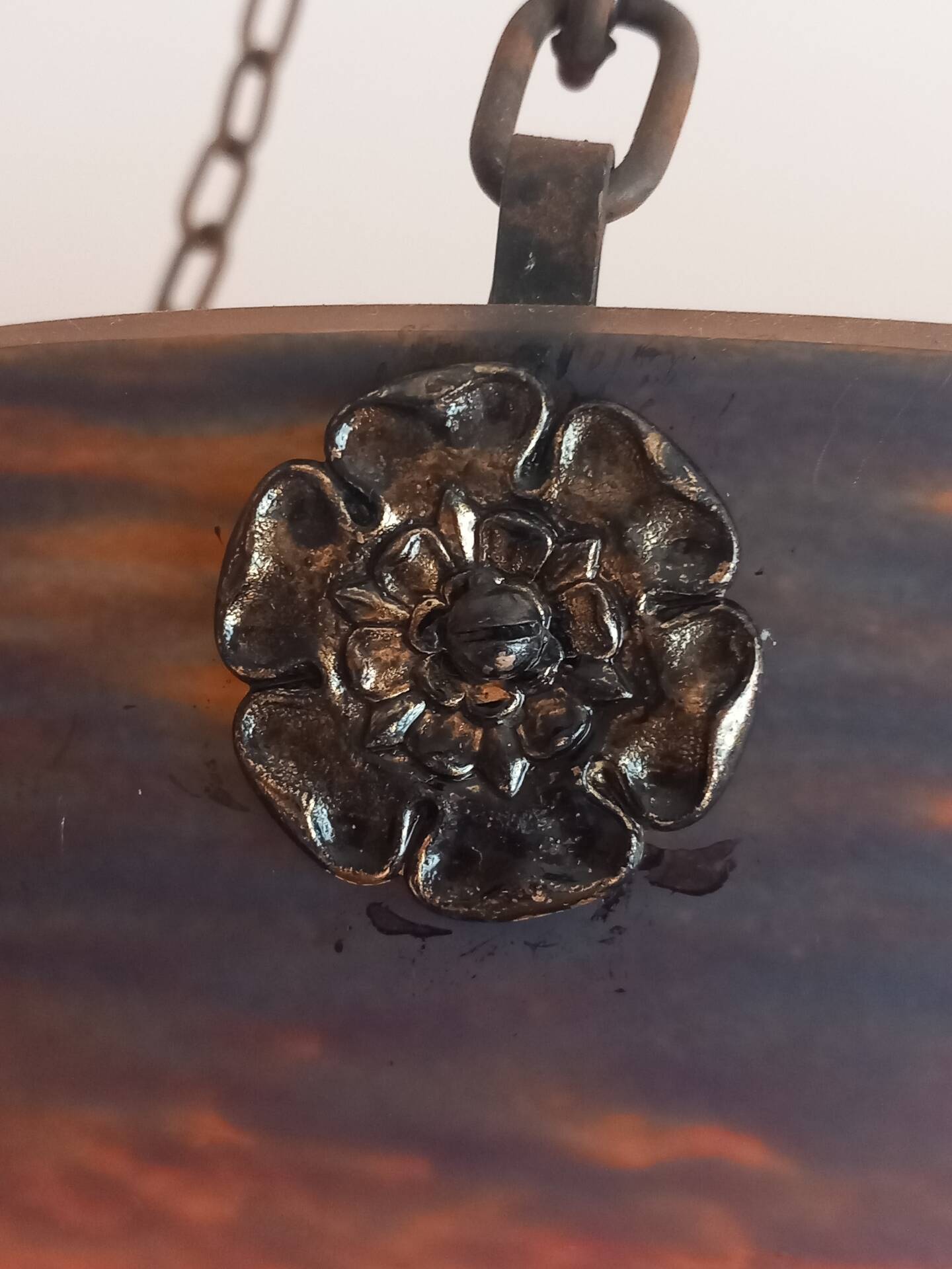 Ceiling light chandelier cut glass signed Lorrain