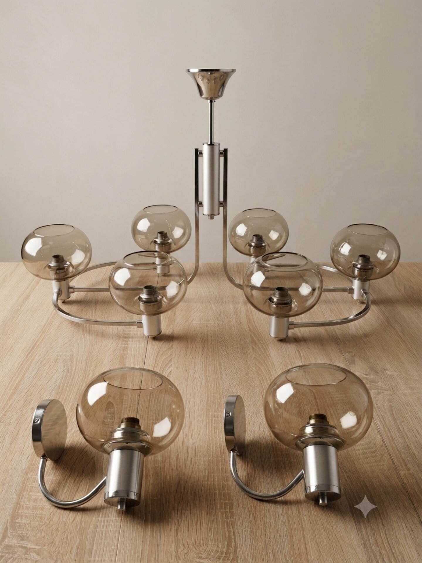 Ensemble Luminaire Vintage Delmas (Style Sciolari)
